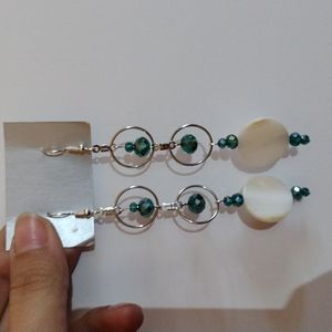 Swarovski crystal green beaded earrings